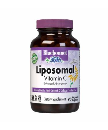 Bluebonnet Nutrition Liposomal Vitamin C 1000 mg - Made with Sunflower Oil - for Immune & Joint Comfort - Vegan Kosher Non-GMO Gluten-Free Soy-Free Milk-Free - 90 Vegetable Capsules 45 Servings