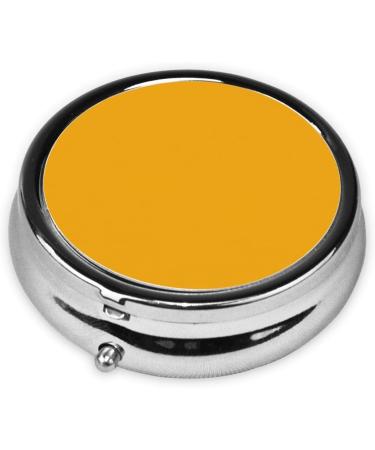 Solid Color Gold Portable Metal Pill Box - Round Mini 3-Compartment Design for Small Pills Travel Essential - Buy Online on GoSupps.com