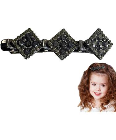 Satin Fabric Hair Chopped Hairpin Duckbill Clip Braided Hair Clip with Rhinestones Multi Clip Hair Barrette Triple Hair Clips with Rhinestones for Sectioning Rhinestone Hair Clip Green - Buy Online on GoSupps.com