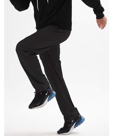 AIRIKE Men's Elastic Waist Hiking Pants Water Resistant Quick-Dry Lightweight Outdoor Sweatpants with Zipper Pockets Black Large - Buy Online on GoSupps.com
