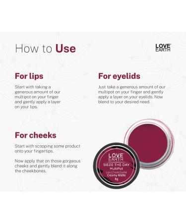 Love Earth Lip & Cheek Tint Multipot - Raspberry Pink | Essential Oils & Vitamin E | Natural Beauty for Lips Eyelids & Cheeks - Buy Online on GoSupps.com