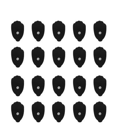 20 Pads (10pairs) Tens Electrodes Replacements Pads for Tens Unit Snap Tens Unit Electrodes Replacement Massage Pads Latex Free Black