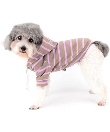 Zweitea Striped Hoodie Shirts for Small & Medium Dogs | Soft Pink Sweatshirt & T-Shirt for Puppies | Stylish Pet Apparel - Buy Online on GoSupps.com