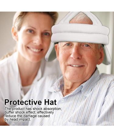 Breathable Protective Hat for Seniors | Impact Prevention Head Cap with Hearing Protection - Light Grey - Buy Online on GoSupps.com