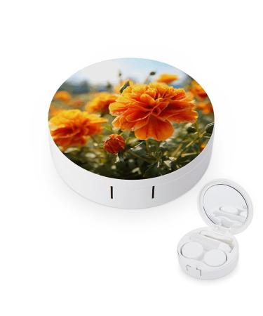 Contact Lens Case Marigold Flower Autumn Flowers Print Plastic Contact Lens Case contact Lens Care Box ontact Lens Travel Box