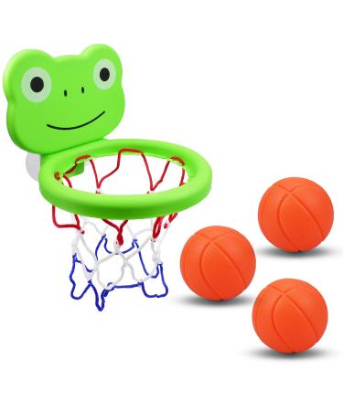 Bath Toy for 1-3 Year Old Toddler Basketball Hoop Toys Age 1 2 3 Boys Girls Bath Toys Gifts for 1-3 Year Old Boys Babies Toddlers Newborn Baby Birthday Gifts Present Age 6M+ frog