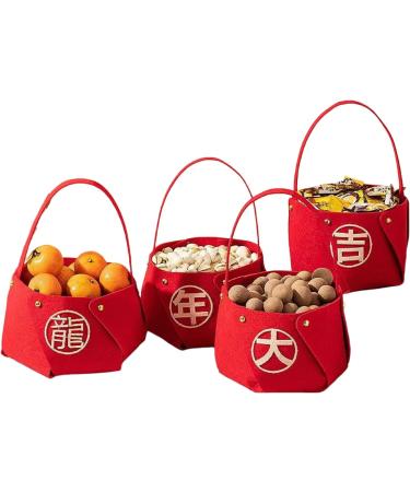 New Year Candy Basket | Festive Treat Bowl Non-Woven Fabric | DIY Candy Basket Candy Tray for Home Kitchen New Year Jmedic - Buy Online on GoSupps.com