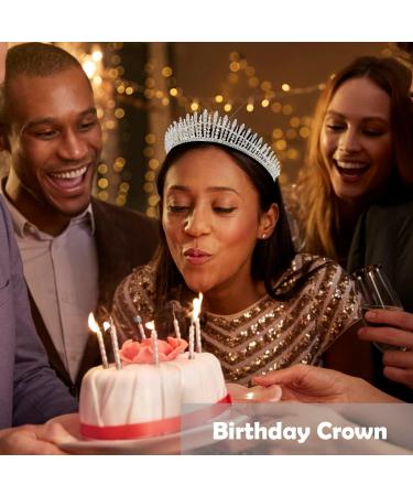 DIDDER Silver Tiara for Women & Girls - Rhinestone Birthday Wedding Crown - Prom Queen/Pageant Headband - Perfect Princess Costume Accessory - Buy Online on GoSupps.com