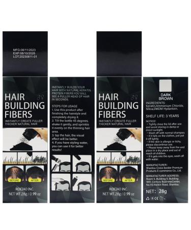 Hair Building Fibers & Waterproof Eyebrow Contour Stick - Thickening Powder for Thinning Hair - Dark Brown (0.99 oz) - Ideal for Men & Women - Buy Online on GoSupps.com