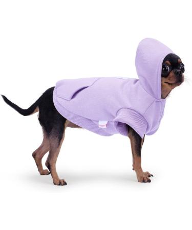 Frienperro 100% Cotton Small Dog Hoodie - Winter Warm Pet Sweatshirt for Chihuahua, Teacup Yorkie, Small Dogs - Purple X-Small - Buy Online on GoSupps.com
