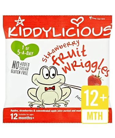 Kiddylicious Strawberry Fruit Wriggles 12g - Pack of 2