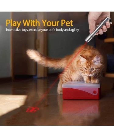 Interactive Laser Pointer Cat Toy | USB Rechargeable Red Light Lazer for Dogs & Kittens | Long Range Teaching Pen - Buy Online on GoSupps.com