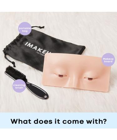 IMAKEUPNOW 3D Realistic Makeup Practice Face Board with Cleaning Brush - Ideal for Eyeshadow, Eyeliner, Eyebrow, Lash Mapping - Perfect for Makeup Artists and Self-taught Models - Buy Online on GoSupps.com