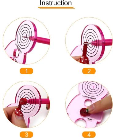 Paper Quilling Curling Coach Tool 2 Pack - Flower Rolling for Art & Craft DIY Projects - Pink - Buy Online on GoSupps.com