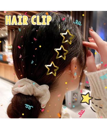 10 Pcs Gold Star Hair Clips Metal Snap Hair Clips Hair Barrettes Hair Side Clamps Headdress Cute Hair Accessories for Women Girls Beauty Clips and Barrettes - Buy Online on GoSupps.com