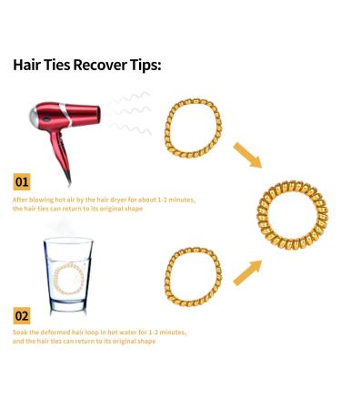 Spiral Hair Ties 24 Pack - Colorful Elastic Phone Cord Hair Coils for Women and Girls - No Crease Hair Ties for Curly, Straight, Thick, Thin, Short, and Long Hair - Buy Online on GoSupps.com