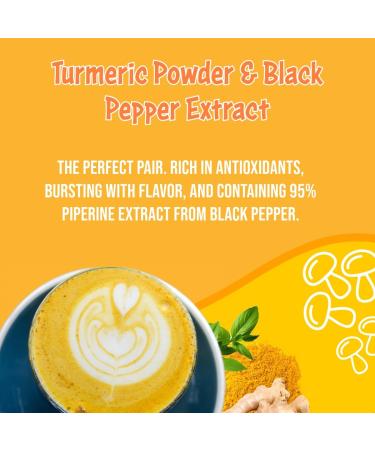 Golden Milk Turmeric Latte - Ultra Concentrated Superfoods - Lion's Mane & Turkey Tail Mushroom Ceylon Cinnamon Black Pepper Extract Tea Blend - Dairy-Free Made in Canada 30 Servings (125 grams) - Buy Online on GoSupps.com
