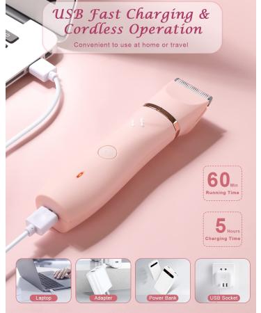 YBLNTEK Womens Bikini Trimmer - 2 in 1 Pubic Hair Trimmer for Women - IPX7 Waterproof Electric Razor - Body Hair Trimmer with Soft Rubber Coating - Buy Online on GoSupps.com