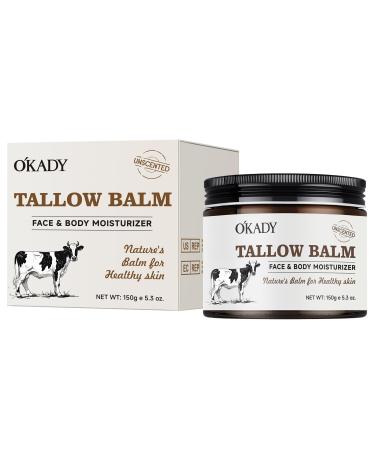 GINILOO Beef Tallow for Skin - Grass Fed Beef Tallow with Butter Honey Jojoba Oil Body & Face Moisturizer Deep Nourishment for Dry Cracked Sensitive Skin - 5.3OZ