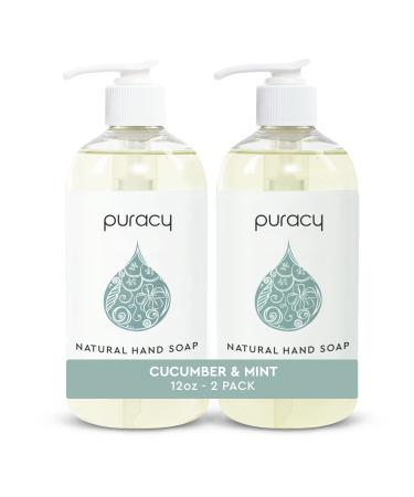 Puracy Hand Soap – Perfect Skin, Pure Ingredients - Cucumber & Mint, Moisturizing Natural Liquid Hand Wash Soap, Gel Hand Soap Set for Soft and Smooth Skin, 12 Ounce (2-Pack) Cucumber & Mint 12 Fl Oz (Pack of 2)