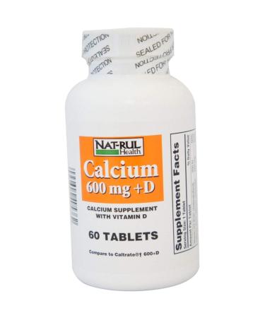 Nat-Rul Health Calcium 600 mg + D Tablets 60 ea