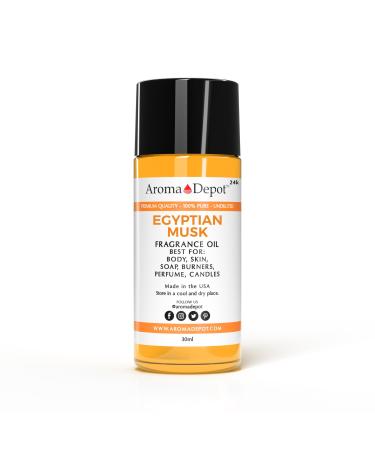 24K Egyptian Musk Fragrance Oil Pure Uncut - for DIY Lotions Soapmaking Incense Aromatherapy Diffusers (30ml)