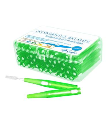 1 box 0.6 1.5 mm interdental brush set tools between the teeth toothpick tools i-shaped toothbrush between the teeth toothpicks toothpicks tools green