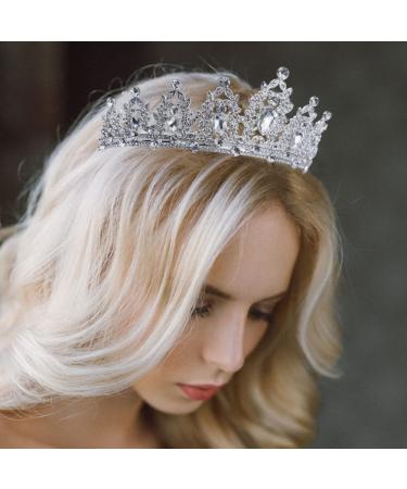 LAPOHI Silver Crystal Princess Queen Tiara for Women - Bride Wedding Crown for Party Prom Pageant - Rhinestone Headband with Combs - Buy Online on GoSupps.com