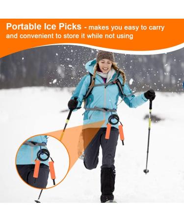 Retractable Ice Awls Kit - Ice Fishing Safety Picks Tool with Flexible Tips - Portable Emergency Gear for Skating and Walking on Ice (2 Pack) - Buy Online on GoSupps.com