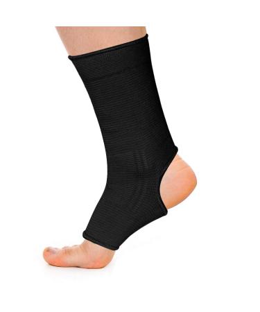 AQF MMA Ankle Support | Muay Thai Foot Brace Guard | Kickboxing Sprains Relief | Achilles Tendon Pain Protector | Elastic Compression Sleeve (Black M) - Buy Online on GoSupps.com