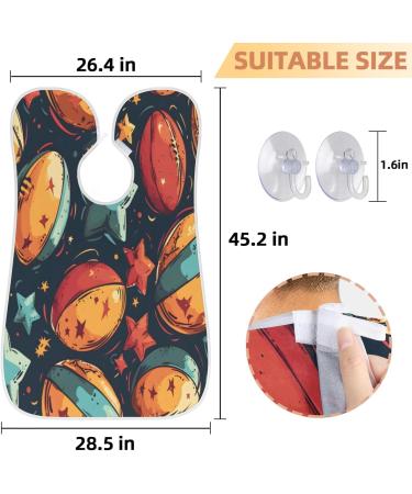 Beard Bib Apron for Men | Hair Catcher & Shaving Aid | Perfect Father's Day & Christmas Gift | Unique Sports Balls & Pentagram Design - Buy Online on GoSupps.com