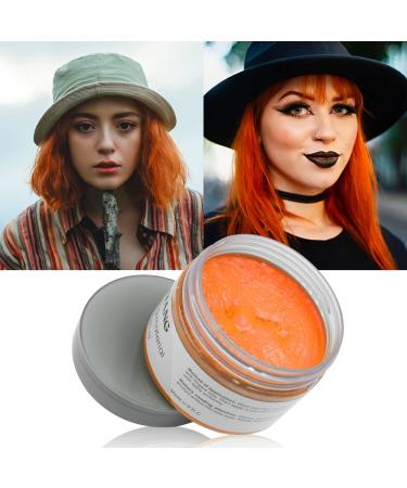 Temporary hair color orange hair color styling hair hartone for men women natural hairstyle pomade temporary hair dye wax for party cosplay & halloween 4.23 ounces (orange) #8 orange