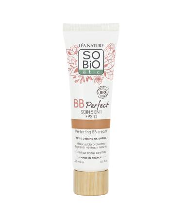 L A NATURE SO BiO tic BB Cream 5-in-1 Certified Organic - Perfect | Medium | Moisturises - Evens - Smooths - Reveals Radiance - Protects Skin | Organic Hibiscus Hydrosol SPF 10 | Vegan | Made in