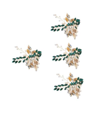 Beaupretty Wedding Headpiece Silver Leaf Tiara rhinestone clips for hair rhinestone hair pin rhinestone hair clips for women decorative hair clips girl hair clips bride Metal