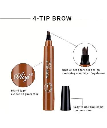 Nexavale Eyebrow 4 Tipped Precise Brow Pen Eyebrow Makeup Long Lasting Waterproof and Smudge-proof Nexavale Magical Precise Waterproof Brow Pen (Black+Light Brown) - Buy Online on GoSupps.com