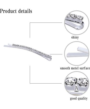 10Pcs Clear Rhinestone Bobby Pins - Sparkly Hair Clips for Women - Buy Online on GoSupps.com