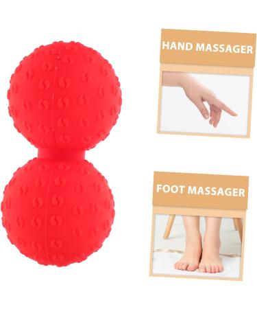 Yoga Massage Ball - Peanuts Silica Gel 12x6.3cm | Red Manual Yoga Ball for Deep Tissue Relief - Buy Online on GoSupps.com
