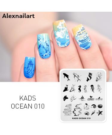 Alexnailart Ocean Mermaid Shell Nail Stamping Plates - DIY Nail Design Templates & Transfer Tools - Perfect for Manicure - Buy Online on GoSupps.com