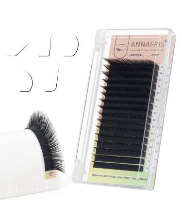 ANNAFRIS L/L+/LC/LD/LU(M) Curl Individual Eyelash Extension Natural Synthetic Mink Matte Black False Lashes Extension Faux Cils Maquillage (L Curl  0.10 8-15mm Mix) 0.10 8-15mm Mix (L Curl)