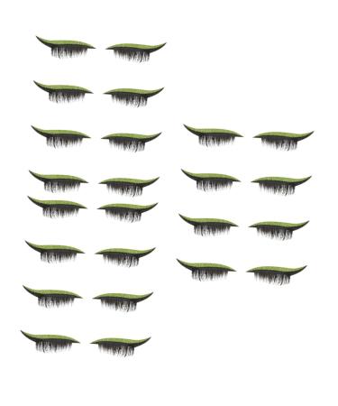 minkissy 12 Pairs False Eyelash Stickers Natural Lashes Natural Eyelashes Reusable Eyelash Decals Safe and Gentle Eyelash Stickers Makeup Stickers Green Duct Tape Glitter Eyelashes