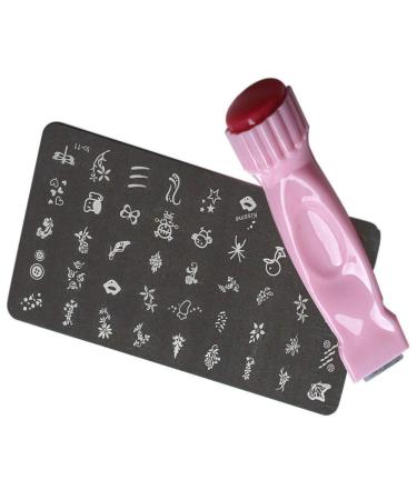 Fengyuanhong Nail Art Stamp Stencil Tool Kit Stamper Design Stamping Template Plate Set