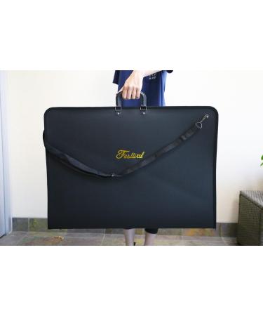 Sports Festival 28 x 20.5 Inches Art Portfolio Case | Waterproof Artist Bag with Shoulder Strap for Sketching | Black - Buy Online on GoSupps.com