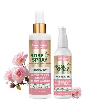 2Pcs Rose Water Spray for Hair Scalp Moisturize Rose Water for Hair Refreshing Rosewater for Hair Natural Loc Gel for Retwist Rose Water for Locs (200ml+100ml)