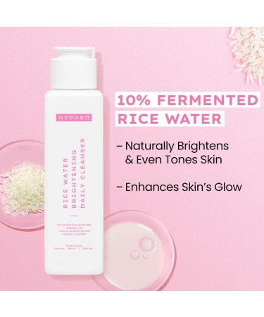 Hyphen 10% Rice Water Brightening Face Wash | Daily Face Cleanser for Women and Men | Removes Dirt & Impurities | Suitable for All Skin Types - 100 ml - Buy Online on GoSupps.com