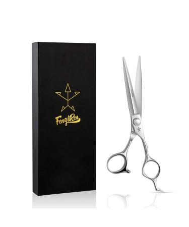 Fengliren High-end Professional Extremely Very Sharp Barber Hair Cutting Scissors Hairdresser Shears For Hair 6.5 Inch Haircut Scissor Made Of Stainless Steel Alloy For Hairdressing Salon and Home Use 6.5inch Shears