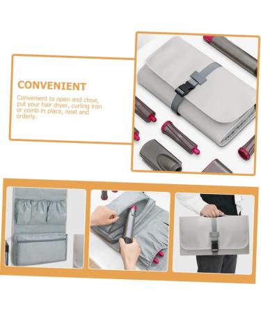 CANIGHT Multifunctional Storage Bag Hair Curler Storage Bag Hair Curler Organizer Bag Hairdryer Grey Leather - Buy Online on GoSupps.com