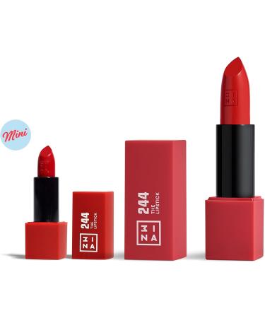 3INA MAKEUP - The Lipstick 244 (mini) - Red Lipstick - Vitamin E & Shea Butter - Ultra-Pigmented Color Lipstick with Vanilla Scent - Travel Size - Vegan - Cruelty Free - Buy Online on GoSupps.com