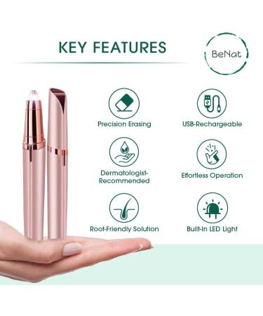Rechargeable Eyebrow Hair Remover - Painless Trimmer | Stylish & Portable International Shipping - Buy Online on GoSupps.com