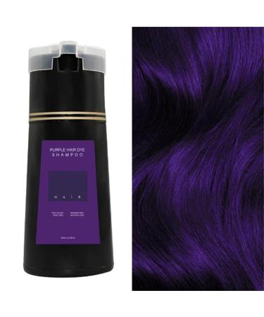 Plant formula does not damage the hair lazy no bleaching dye/hair agent hair dye shampoo instant hair dye shampoo (with hair dye comb) Instant Dye Shampoo for Men & Women (Purple)