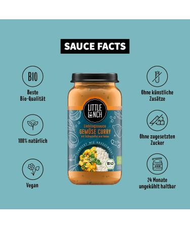 Buy Little Lunch Organic Vegetable Curry Vegan 100% Organic Sugar-Free Lactose-Free Asian Sauce for Rice | 6 x 250g - Buy Online on GoSupps.com